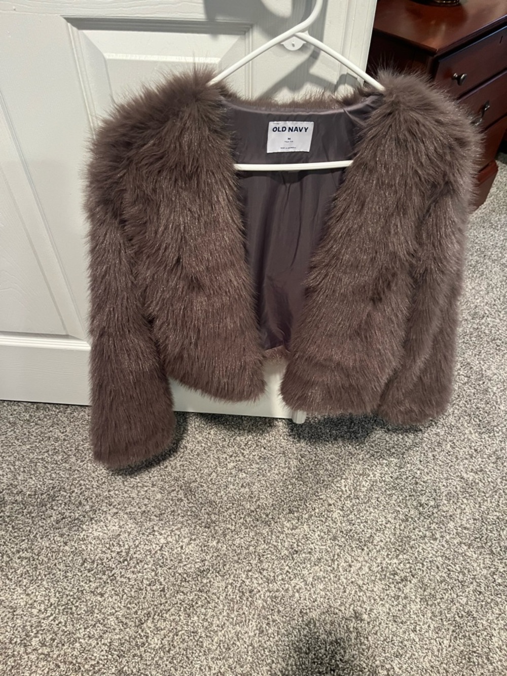 Old Navy Faux Fur Cropped Jacket - Brown